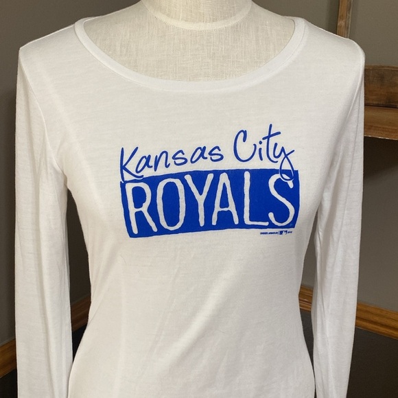 Under Armour Kansas City Royals white & blue long sleeve tee shirt size M - Picture 4 of 10